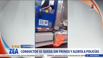 Conductor se queda sin frenos y alerta a policías