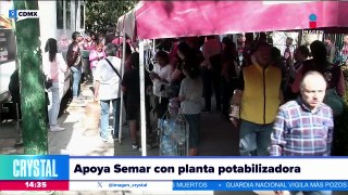 Secretaría de Marina continúa apoyando con planta potabilizadora Benito Juárez