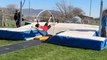Guy Fails to Jump While Attempting Pole Vault