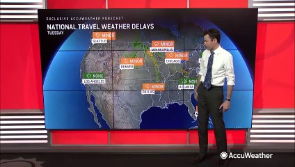 Storms to cause travel problems in the Midwest this Tuesday