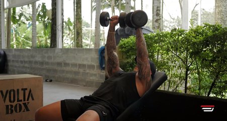 Banco inclinado mancuernas 1-1-1