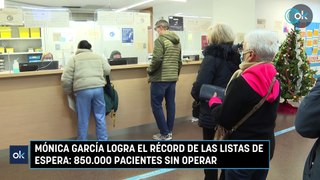 Mónica García logra el récord de las listas de espera 850.000 pacientes sin operar