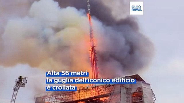 Danimarca: incendio nella sede della vecchia borsa di Copenhagen: crollata l'iconica guglia