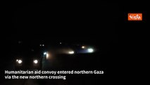 L'arrivo degli aiuti umanitari nel nord di Gaza