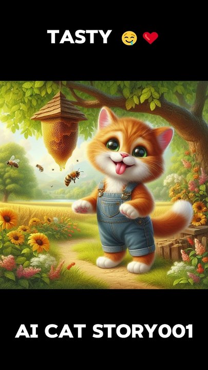Cat stung by bees