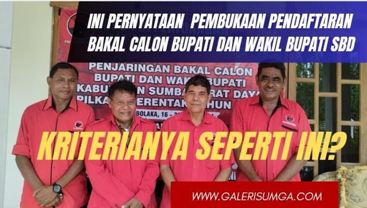 Pernyataan DPC PDI Perjuangan Bakal Calon Bupati SBD
