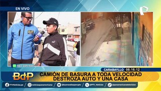 Camión de basura pierde el control en Carabayllo: destroza auto y genera daños en vivienda