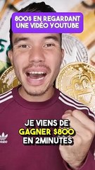 800$ en regardant 1 vidéo Youtube