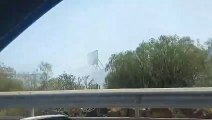 Incendio de una guagua junto a la TF-1