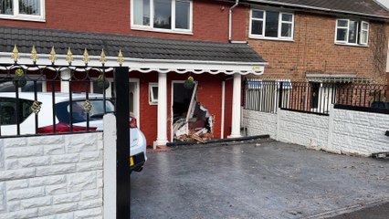 Miraculous escape for homeowner as BMW ploughs into lounge in Bromford, Birmingham