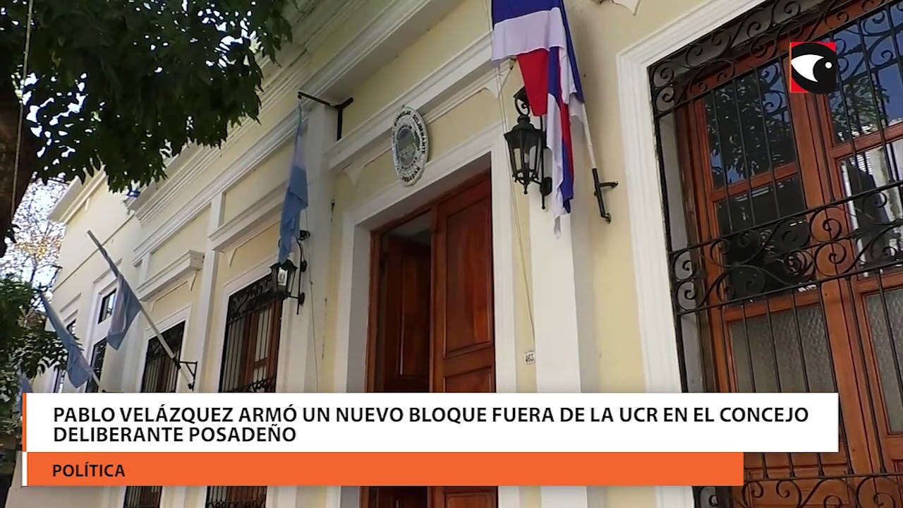 Pablo Velázquez armó un nuevo bloque fuera de la UCR en el Concejo Deliberante posadeño