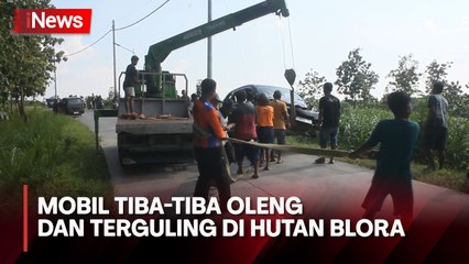 Ngeri, Mobil Tiba-Tiba Oleng dan Terguling di Hutan Jati Blora