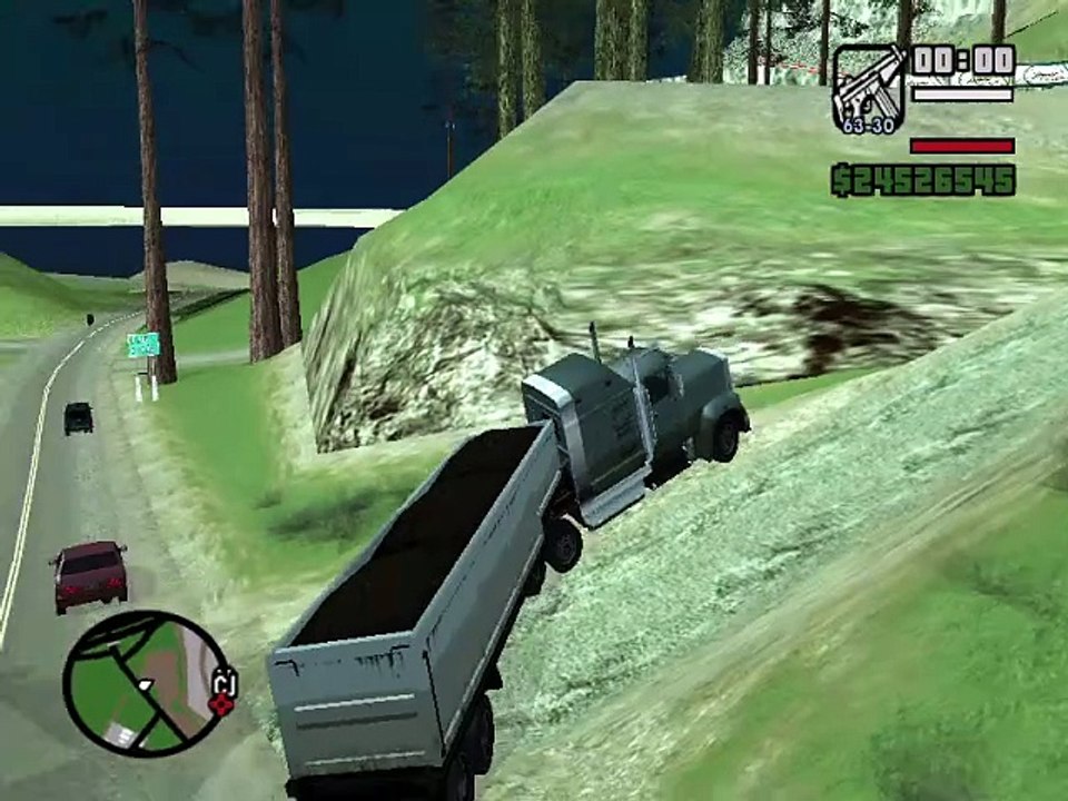 How i Climbed Grand Theft Auto: San Andreas Mt. Chiliad Truck[Line Runner] Car Jump