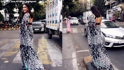 Sara Ali Khan exudes Timeless Allure in retro Leopard Print Saree