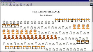 The Hampster Dance website in 1999 in Netscape Navigator 4.04