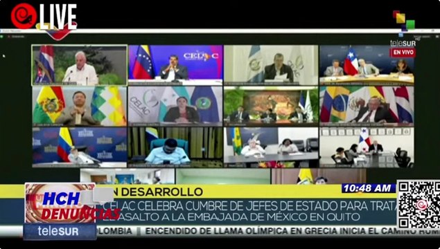 Desarrollan Cumbre Virtual Extraordinaria de la CELAC, para tratar violaciones por parte de Ecuador