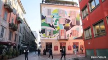 A Milano un murale per celebrare la sciatrice Giuliana Minuzzo