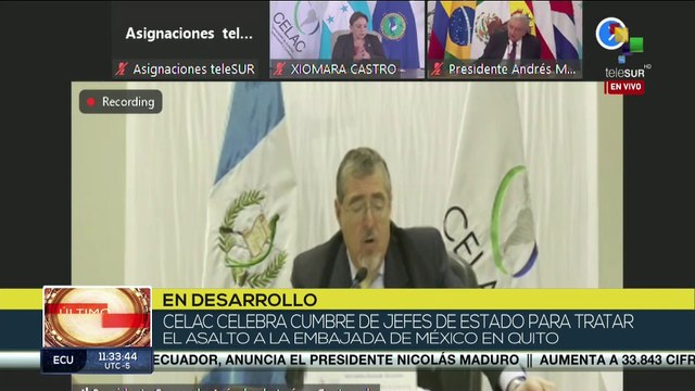 Pdte. de Guatemala cataloga como violación flagrante lo ocurrido en Quito