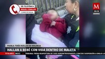 Encuentran bebé dentro de una maleta en La Loma, Puebla