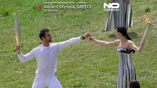 مشعل بازی‌های المپیک ۲۰۲۴ پاریس در المپیای یونان روشن شد