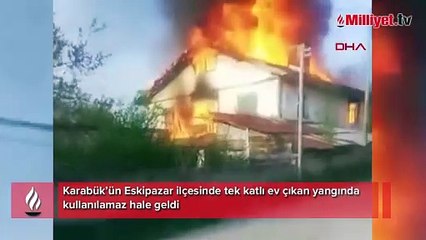 Tek katlı ev yangında küle döndü