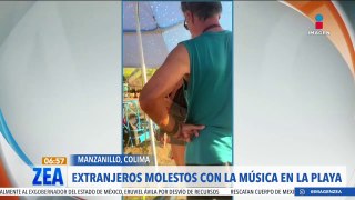 Extranjeros se molestan por la música en la playa en Manzanillo