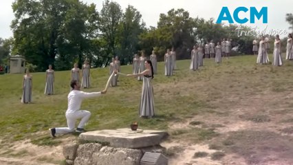 Paris Olympic Games 2024 torch lit in Greece