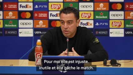 Barcelone - Xavi : “Une expulsion pas nécessaire, qui détruit complètement le match”