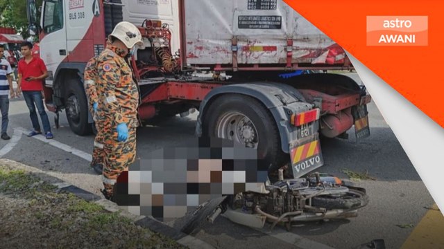 Warga emas jatuh motosikal maut digilis treler