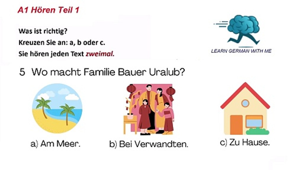 Deutsch Goethe A1 Hören mit Lösungen | 5