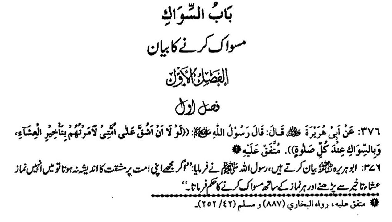 MUHAMMAD S.A.W DIN MN KITNY BAAR MISWAK KARTY THY? (376)