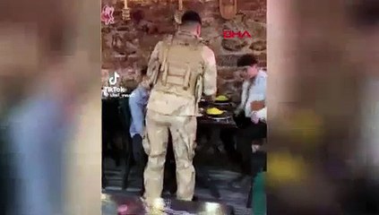 İstanbul'da askeri üniformalı garson rezaleti: 3 kişi gözaltında