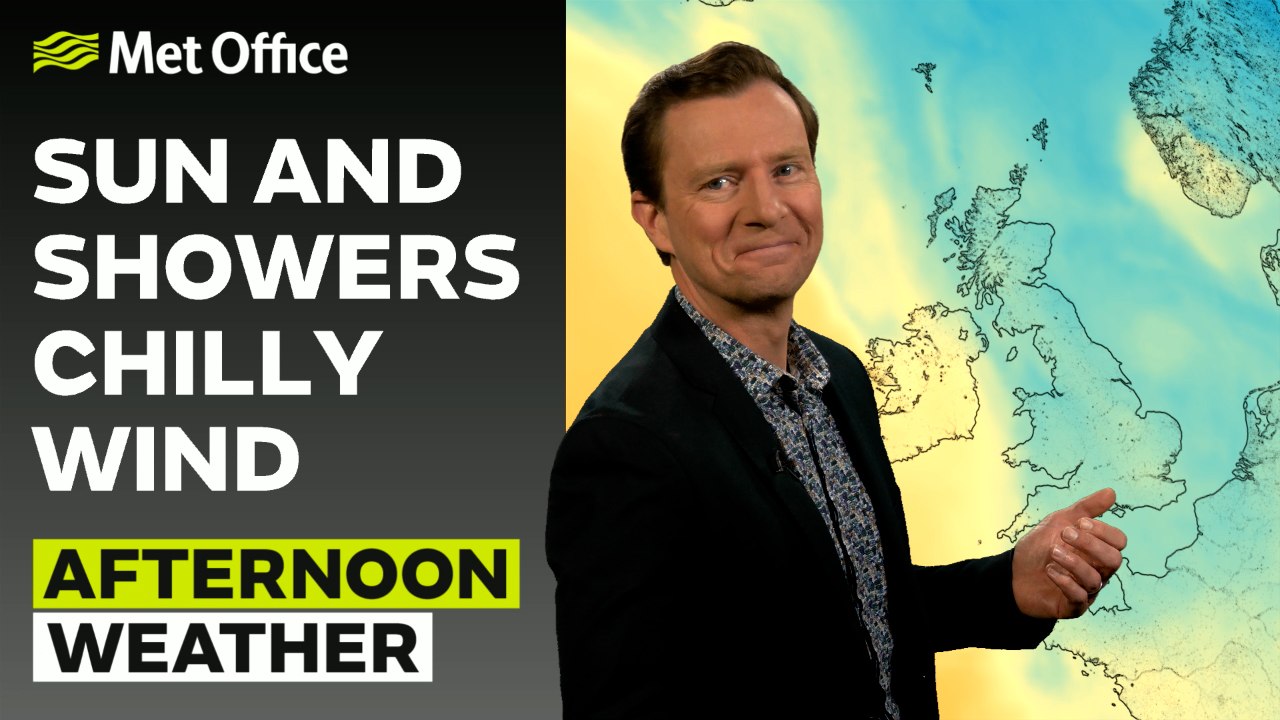 Met Office afternoon weather forecast 17/04/24 -  Sunny spells and showers