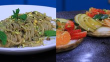 Spaghettis avec sauce aubergine, Tartelettes aux fruits - Koujinetna haka 3 Ep 57