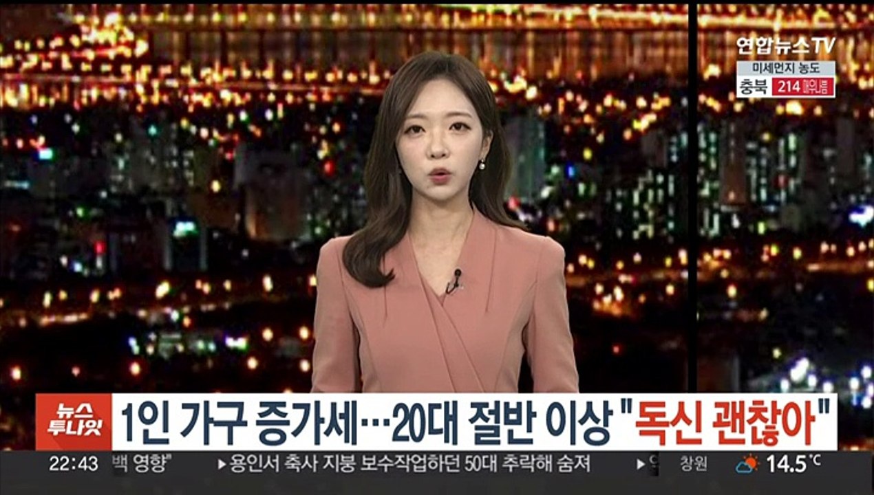 1인 가구 계속 증가세…20대 절반 이상 "독신 괜찮아"