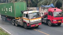 The truck has a long back
