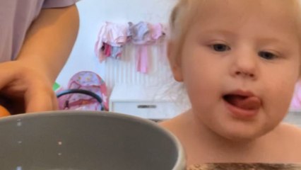 Mom's playful egg challenge leads a toddler to an existential crisis