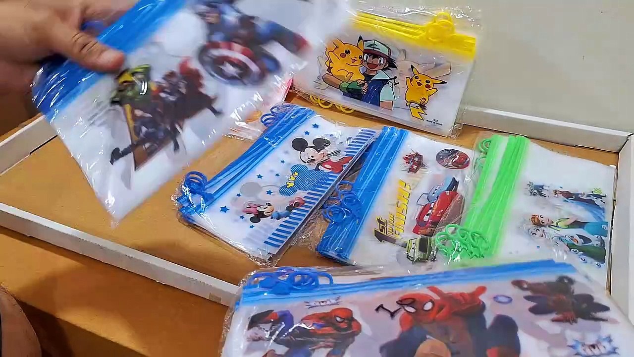 Unboxing and Review of Barbie, pikachu, frozen, spiderman, avengers Zipper Pouch Pen Pencil Stationary Case Travel Document Holder and Cosmetics Bag