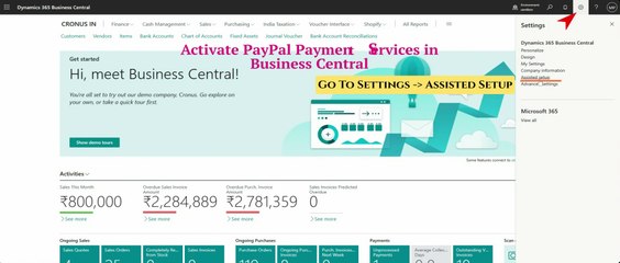 PayPal Payment Service (Setup) in Dynamics Business Central