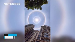 Impressive double solar halo in Haikou, China