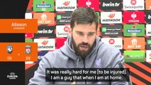 Alisson speaks about injury struggles ahead of Atalanta clash