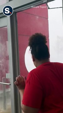 Target Employee Secures Doors in Delaware Store Amid 'Intense' Thunderstorm_