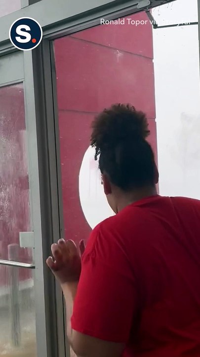 Target Employee Secures Doors in Delaware Store Amid 'Intense' Thunderstorm_