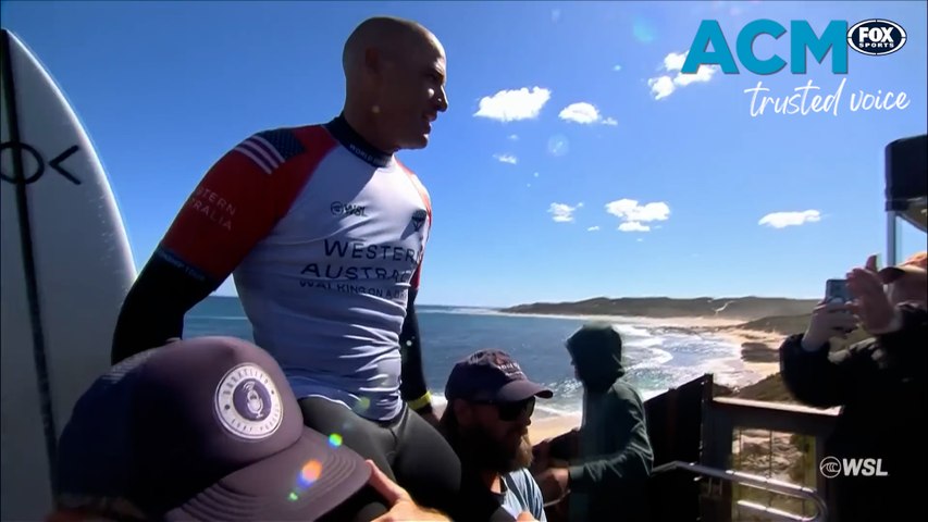 The iconic Kelly Slater has left fans wondering if he's surfed his final wave after giving an emotional interview following his exit from the Margaret River. Courtesy: Fox Sports Australia