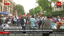 Ciudadanos se manifiestan por la liberación de presos políticos en CdMx