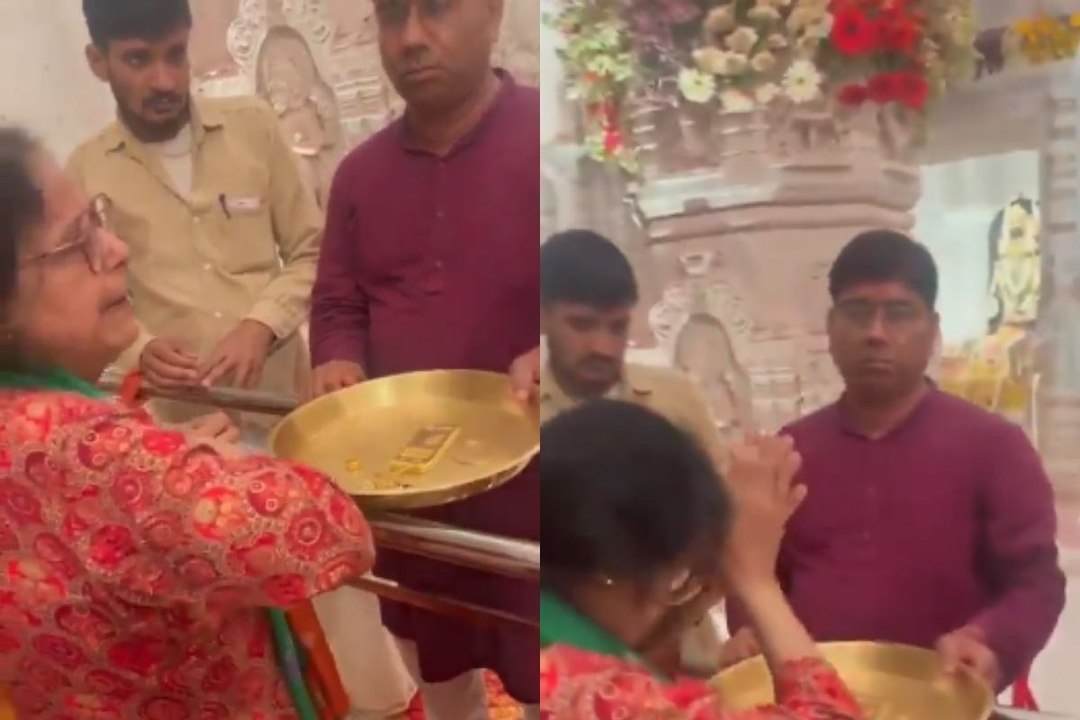 सोने के कंगन से लेकर मंगलसूत्र तक... रामलला के दर्शन करने आई महिला ने रोते- रोते किया दान, Video