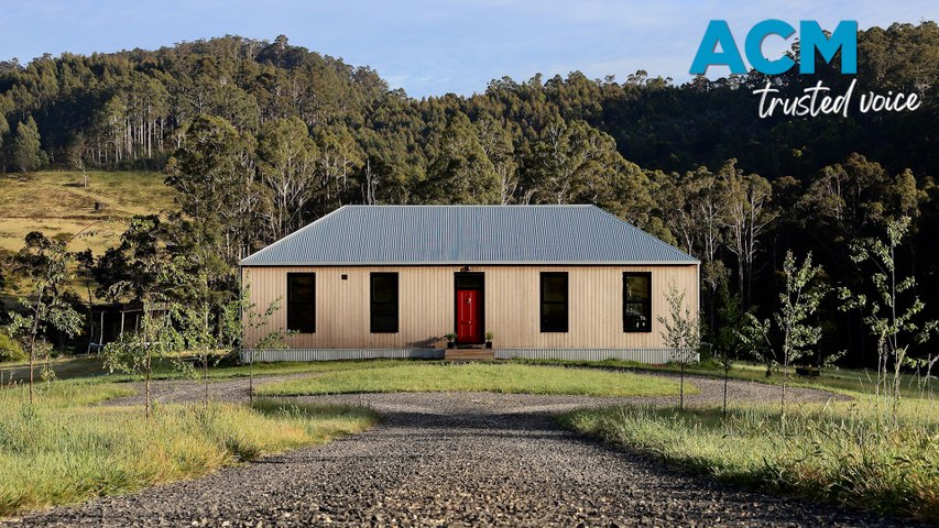 A time-lapse of the construction of 'The Tasmanian Homestead' - a prototype modern home. Supplied video (18/4/24)