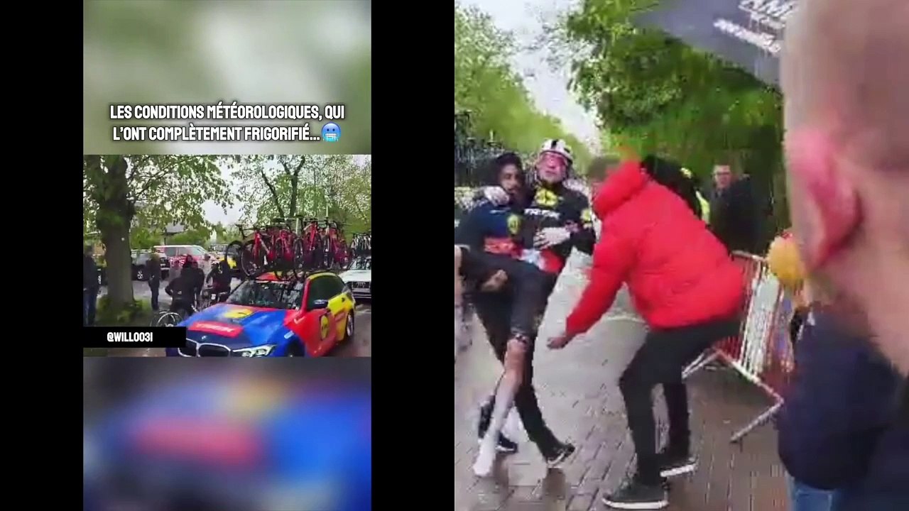 Cyclisme - Flèche Wallonne 2024 - Mattias Skjelmose, transi de froid, tremblements, abandon... une image qui résume cette Flèche Wallonne 2024 !