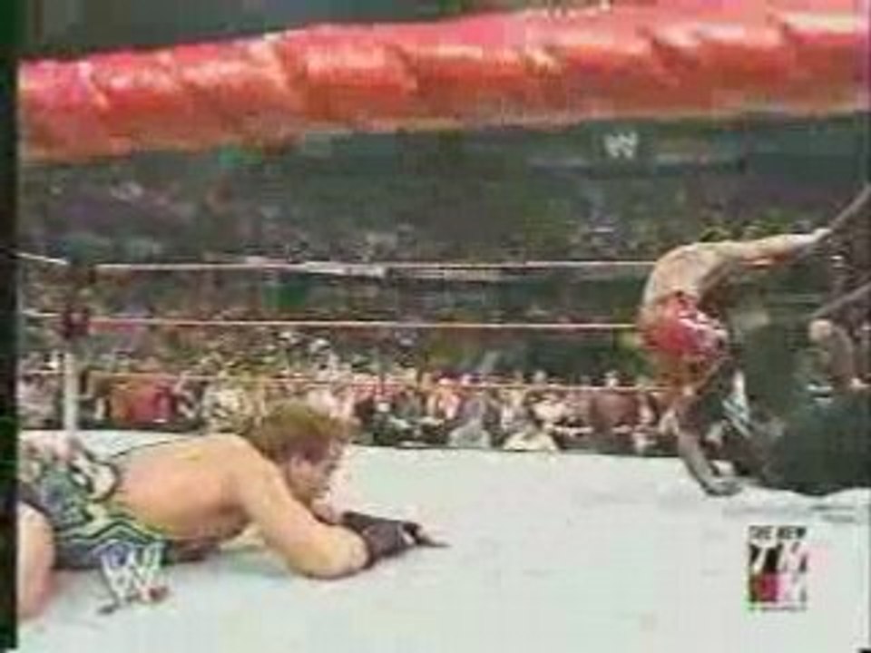 une fan qui attack eddie guerrero dans un ladder match