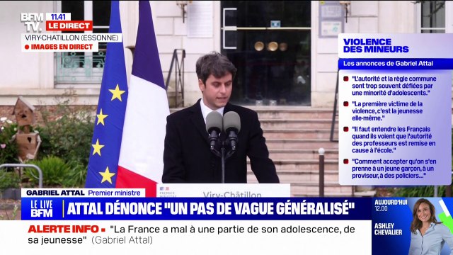 Violences des mineurs: La culture de l'excuse c'est fini , affirme Gabriel Attal